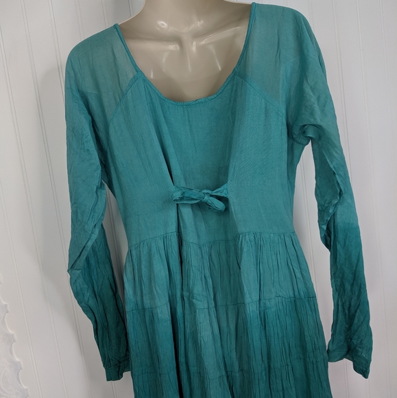 ACCENT ON YOU Hand Dyed Ombre Crinkle Maxi Dress NWT Sz S - Picture 5 of 8